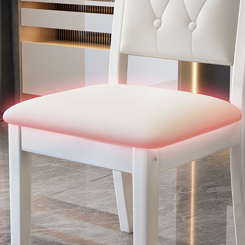 Contemporary Wood Dining Armless Chair Open Back Dining Side Chair