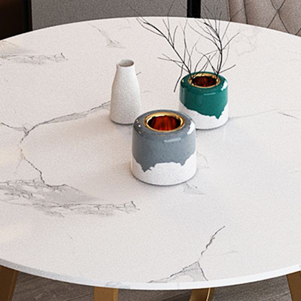 Glam 1/2/5 Pieces Dining Set Round Stone Dining Table for Dining Room
