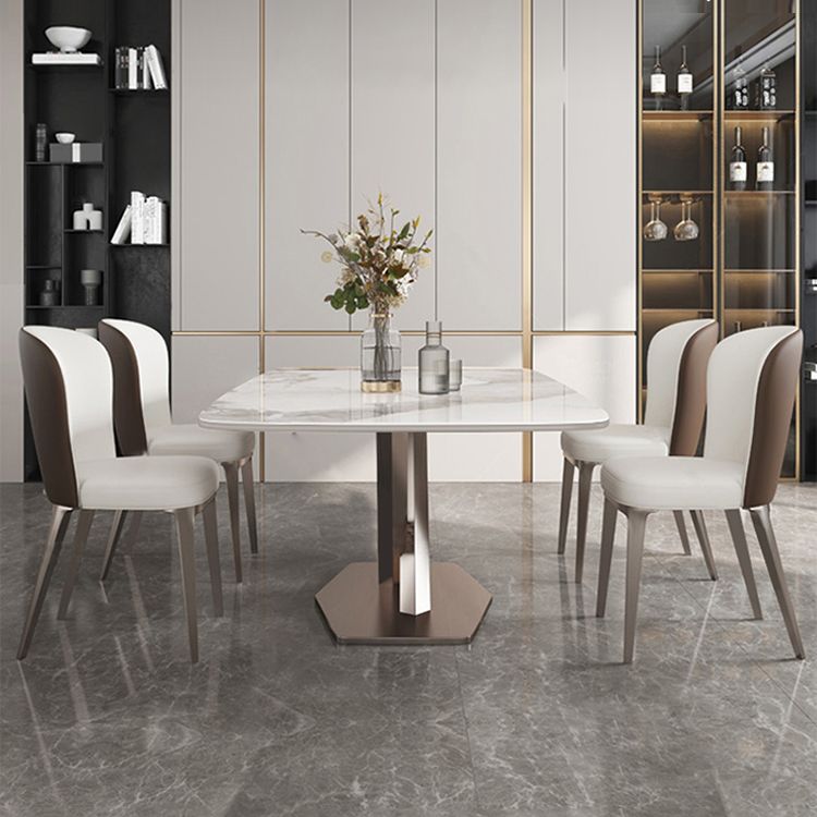 Nordic 1/4/5/7 Pieces Dining Sintered Stone Dining Table Set with Metal Legs