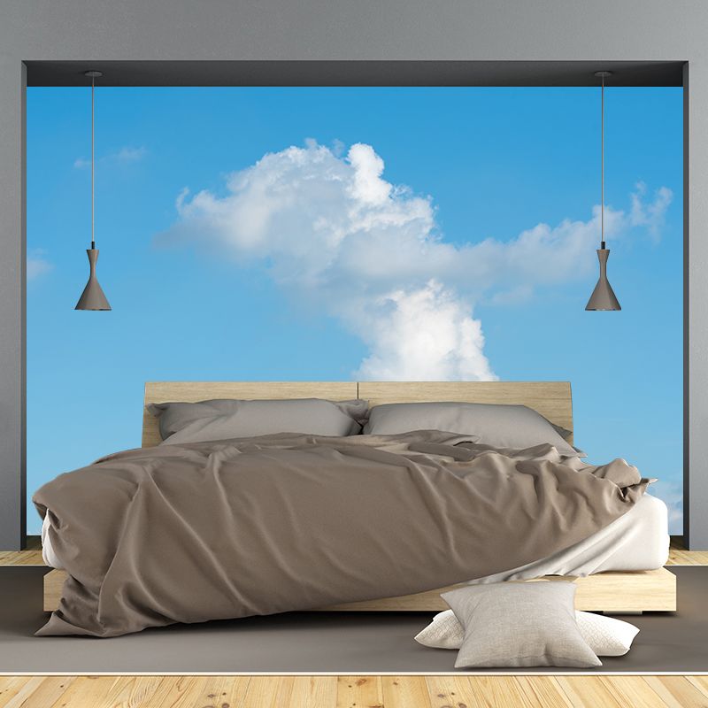 Beautiful Cloud Murals Modern Wall Decoration in Blue and White, Custom Made