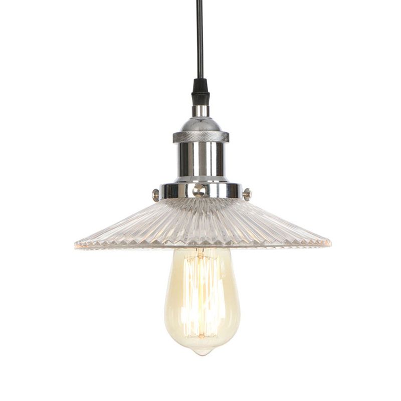 1 lumière suspendue légère à plafond en verre transparent simple pour le restaurant