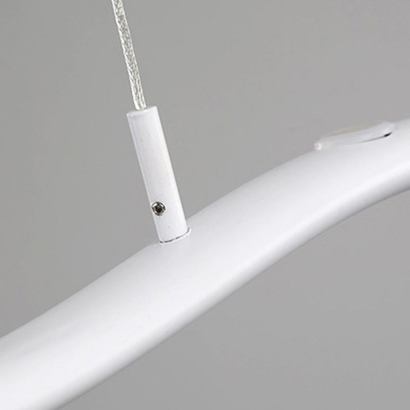 Illuminazione isola lineare moderna lampadario a pendente metallo 5 luci isola luminosa in bianco