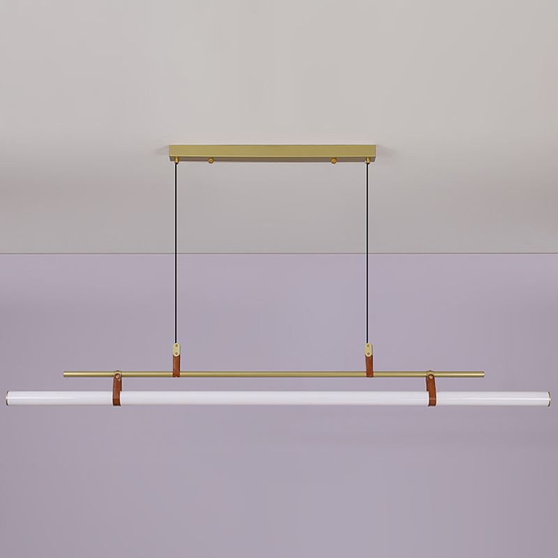 Lineare Metall Island Leuchte moderne Deckenheizlicht für Esszimmer