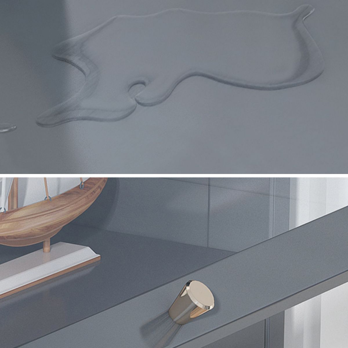 Modern Wooden Bookcase Rectangular 12.2"W Bookshelf in Dark Taupe