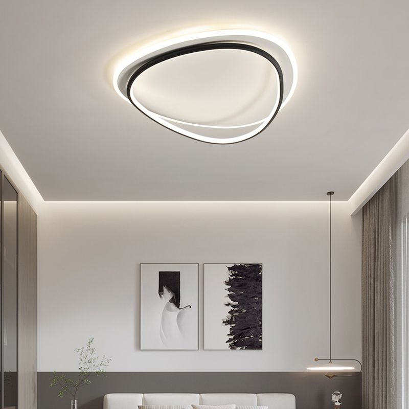 Plafonnier encastré à abat-jour rond en métal, luminaire moderne à 2 lumières