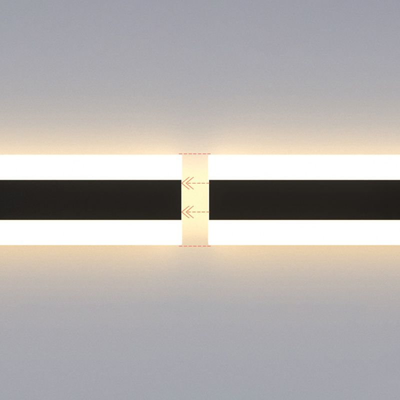 Lineare Form Metallwandbeleuchtung moderner Stil Einmals Wandhalterung in Schwarz