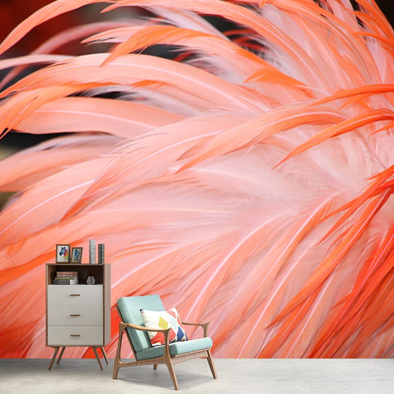 Bird Feather Wall Covering Water Resistant Wall Mural Decal for Living Room