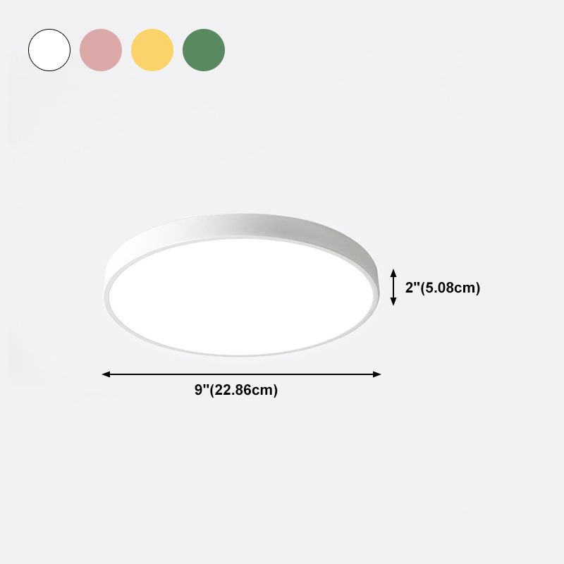 Minimalist LED Flush Mount Ceiling Light Colorful Ceiling Lamp with Acrylic Shade