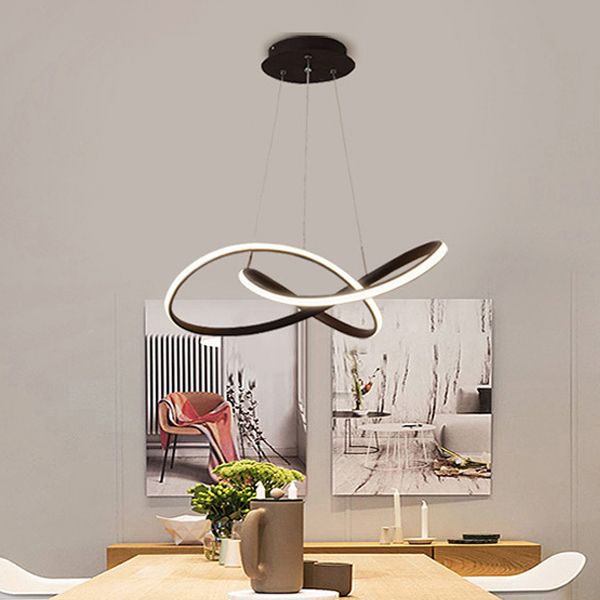 Modern Style Spiral Ceiling Pendant Light 1-Light Aluminum Suspended Lighting Fixture