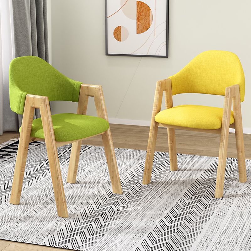 Upholstered Scandinavian Coffee Shop Arm Chair Open Matte Finish Dining Chair
