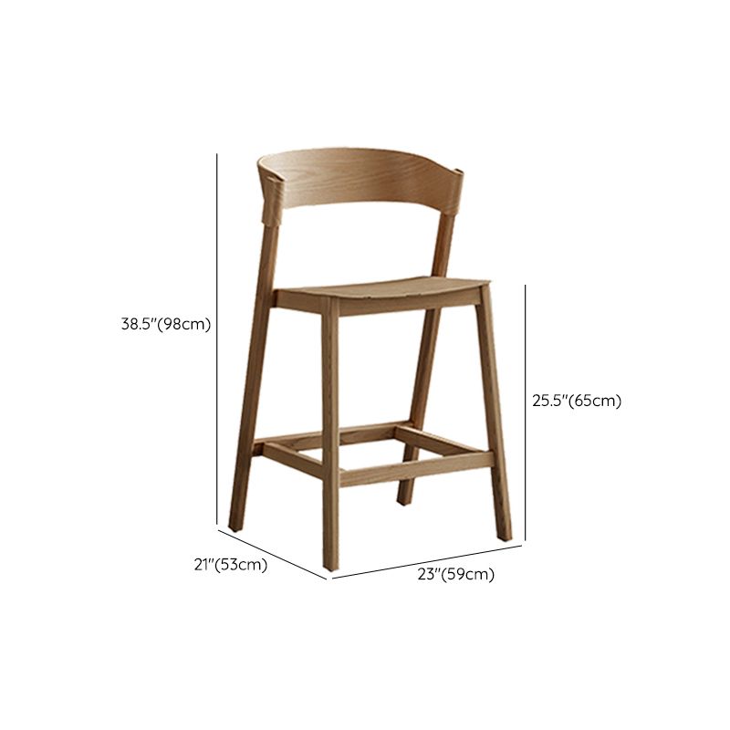 Brown Ash Wood Counter Stools Contemporary Indoor Counter Chairs
