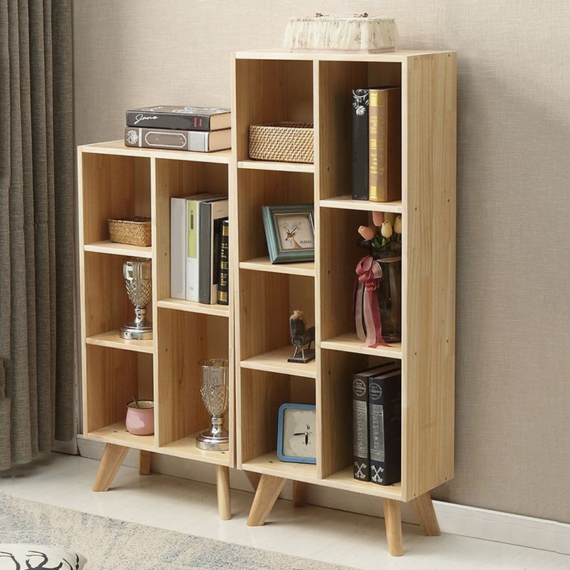 Standard Wooden Bookcase Modern Natural Bookshelf with Shelves