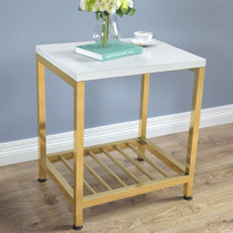 Modern Style with Storage Rack White/black Metal Iron Nightstand