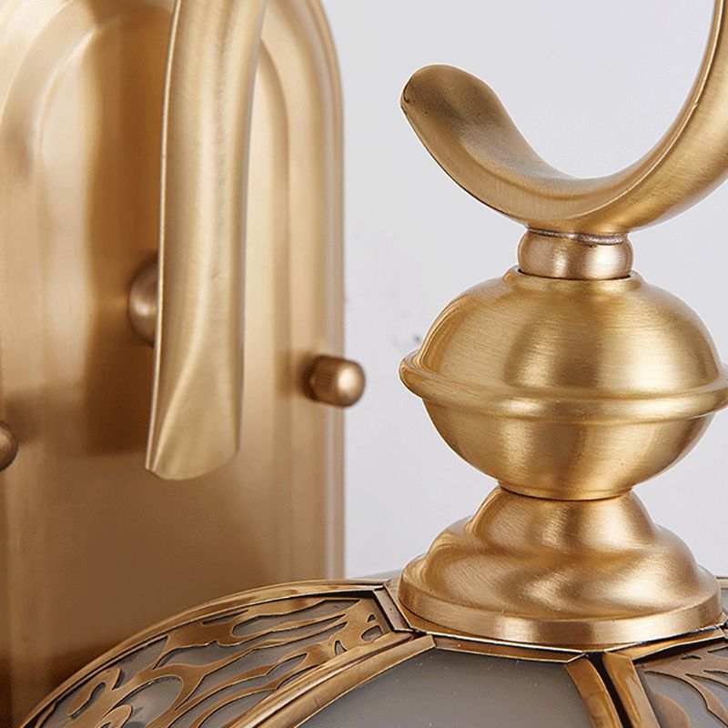 6 "/7,5" Weit, sich verjüngter Scheuchen leichter traditioneller Metall 1 Kopf Messing Wandlampenlampe für Wohnzimmer