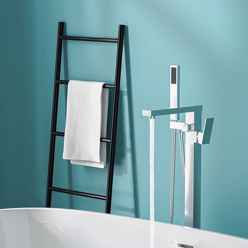 Modern Freestanding Bathtub Faucet Copper Floor Mount Freestanding Bathtub Faucet