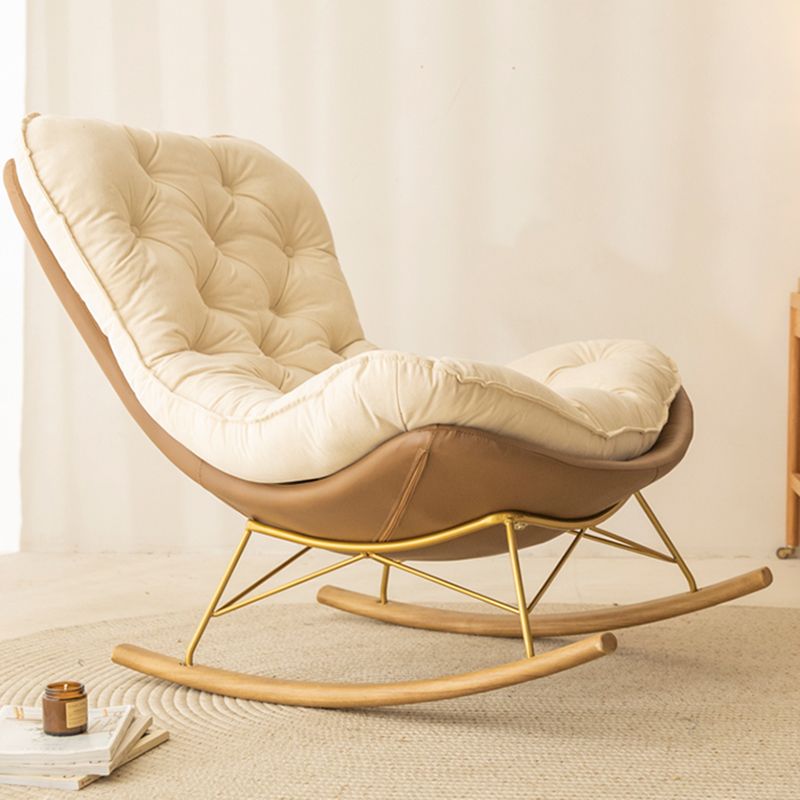 37.4" x 41.3" x 35.4" Rocker Chair Suede and Metal with Seat Cushion Rocker Wingback