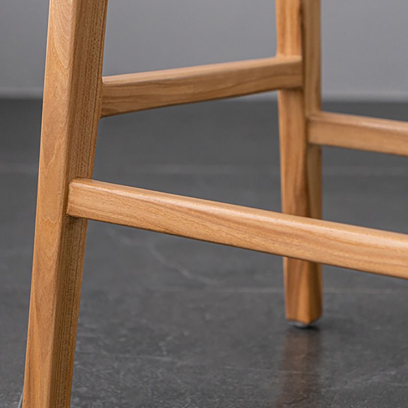 Contemporary 37" Height Solid Wood Backrest Counter High Stool