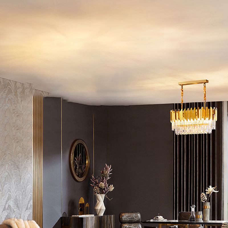 Luci a sospensione contemporanea illuminazione isola lineare lampada sospesa in oro
