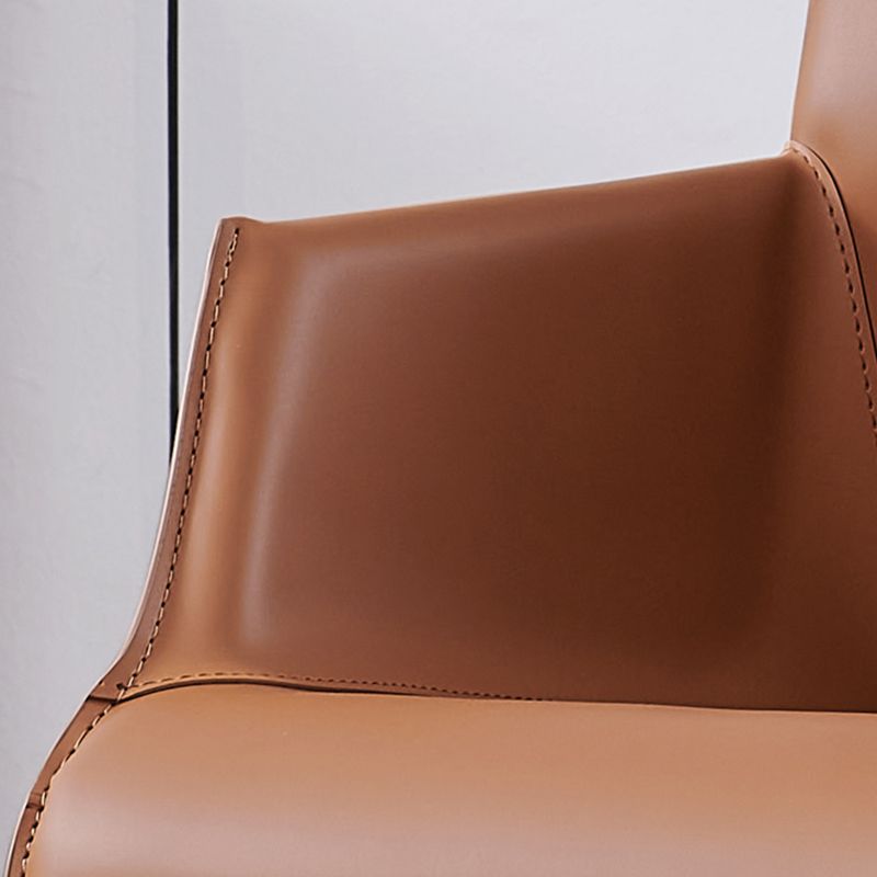 Faux Leather Arm Dining Chairs Orange and Dark grey Side Chair