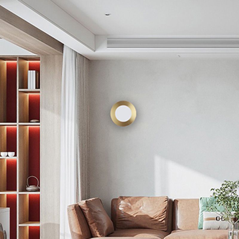 Spherical Living Room Wall Light Fixture Glass Nordic Style Wall Sconce Light in White