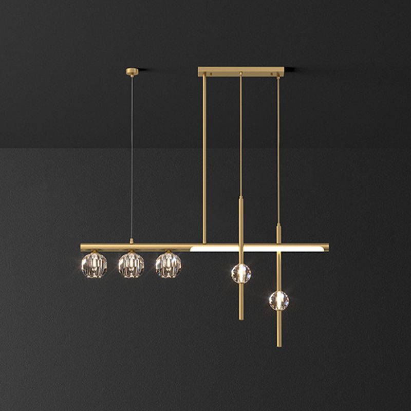 5/6/7/8-Light Kitchen Island Lighting Golden Modern LED Island Pendant Lighting