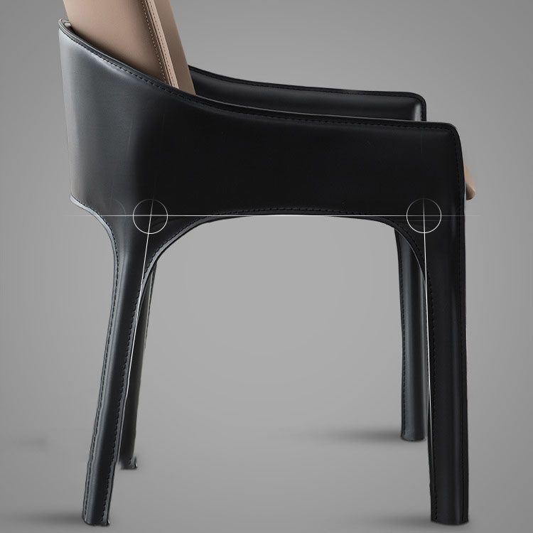 Modern Style Arm Chair Faux Leather Dining Chair for Dining Room
