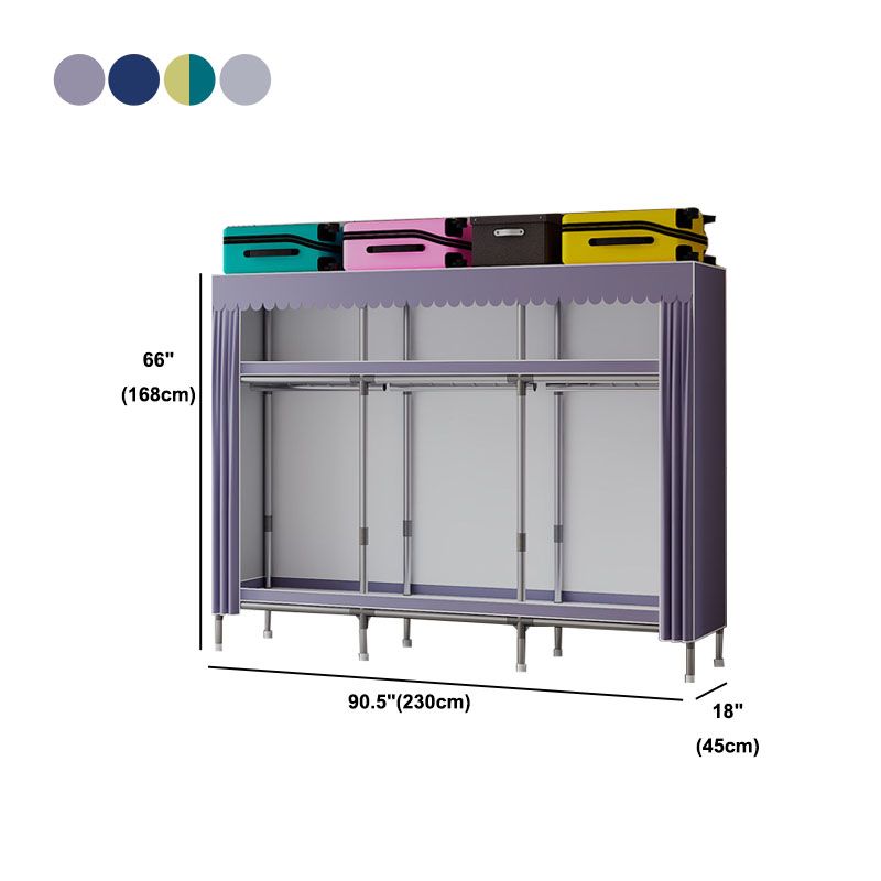 Modern Cabinet with Garment Rod Metal Storage Cabinet for Bedroom