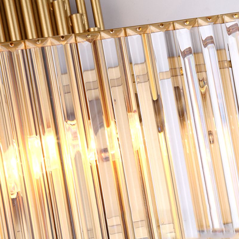 Unique Shade Crystal Wall Sconce Modern Style 2 Lights Wall Mounted Light in Gold