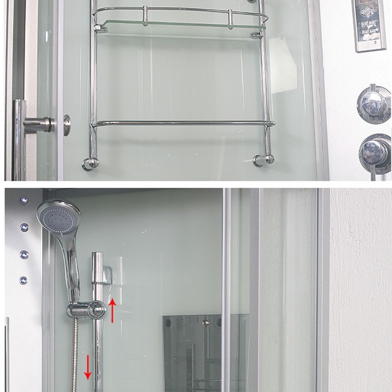 Round Shower Enclosure Double Sliding Door Shower Room with Shower Head