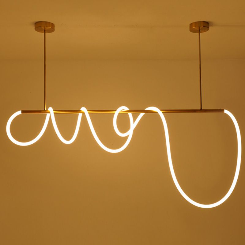 Linear Island Lighting Metal Contemporary Simplicity Pendant Lighting Fixtures for Restaurant