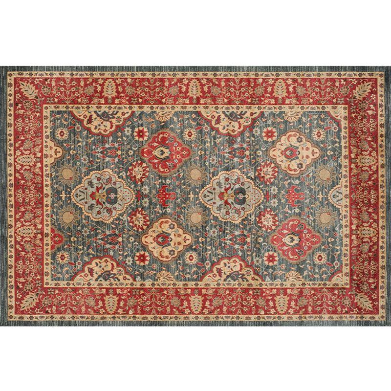 Empire Print Rug Multi Colored Moroccan Rug Polyester Anti-Slip Backing Machine Washable Pet Friendly Rug for Living Room