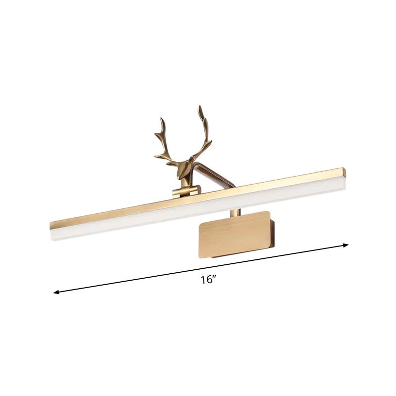 Tubular Wall Lighting Ideas Modernism Metal Gold Antler LED Vanity Light Fixture in Warm/White Light