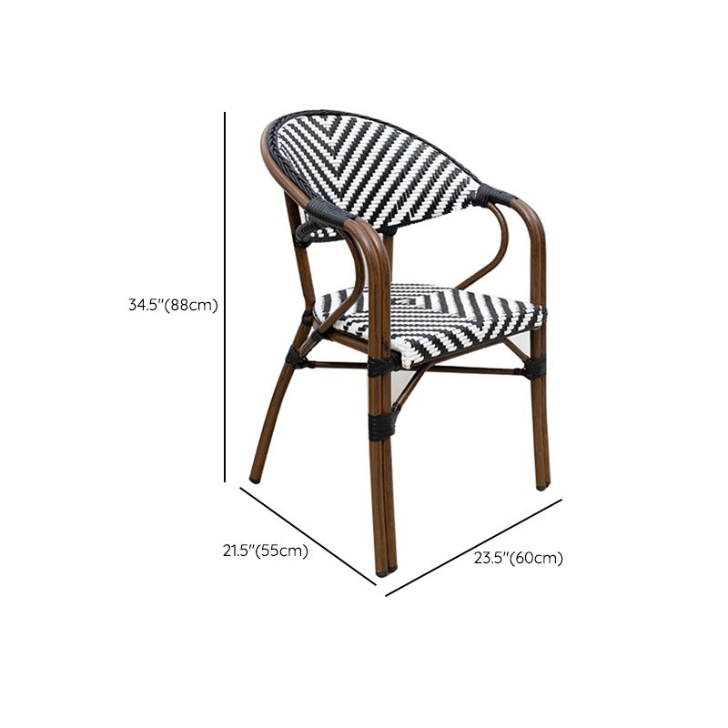 Tropical High Backrest Outdoors Dining Chairs with Rattan Dining Armchair