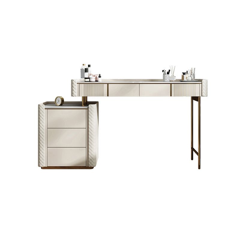 Stone Makeup Counter 14.96" Wide Solid Wood Vanity Tables with Storage Drawers