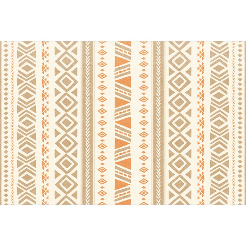 Tapis de salon bohème tapis géométrique multi-couleurs en polypropylène résistant non glissant le tapis de zone lavable