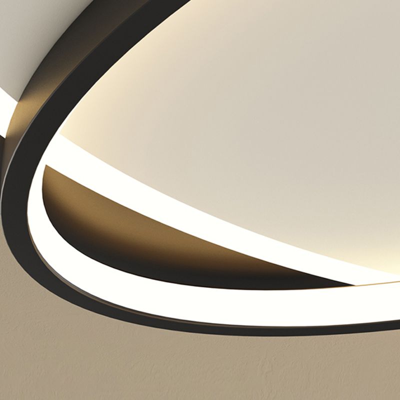 Metallo Ovale Forma Flush Soffitto Luce Moderno Stile 2 Luci Flush Soffitto Luce Fissaggi