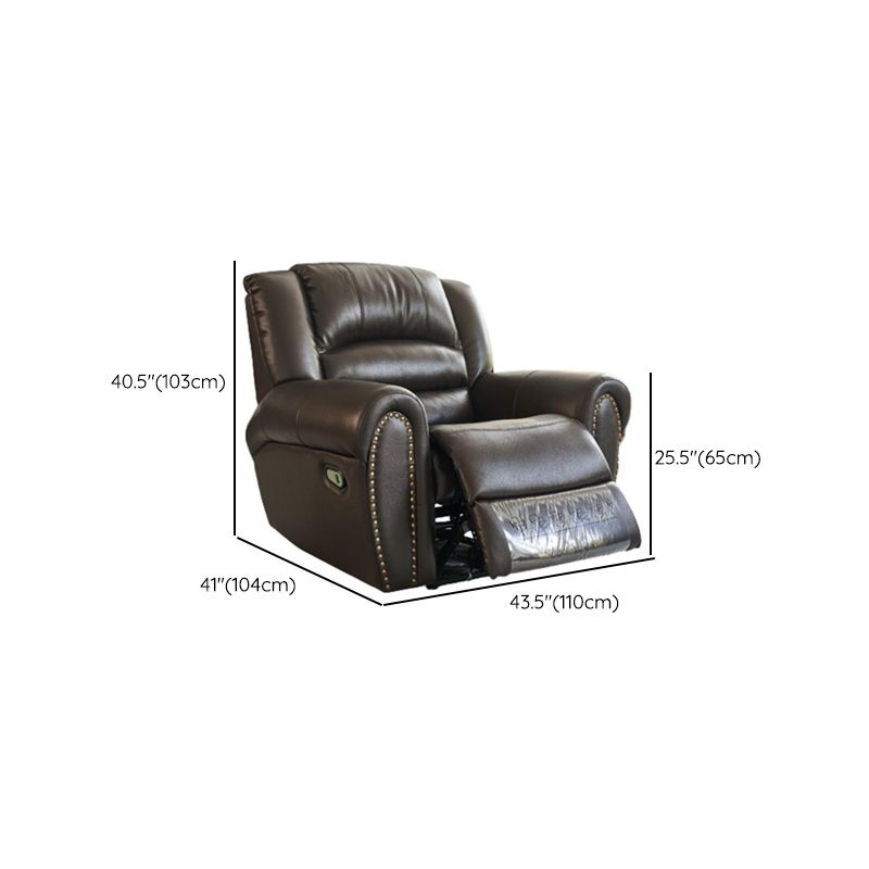 40.94" Wide Brown Standard Recliner Genuine Leather Recliner Chair