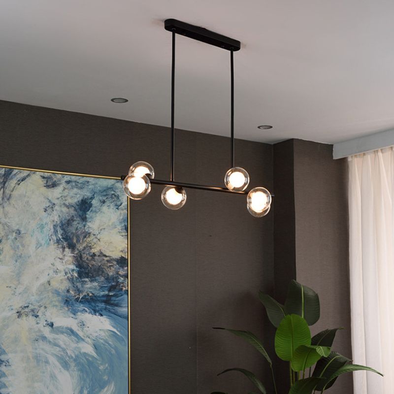 Modern Style Globe Shade Island Pendants Glass Pendant Lights for Dining Room