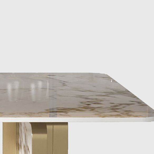 Modern Sintered Stone Dining Room Set Standard Height with Double Pedestal Base Dining Furniture