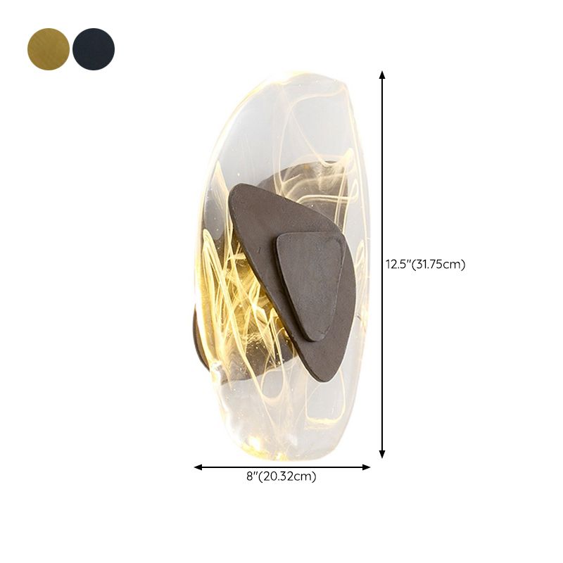 Contemporary Irregular Wall Light with Glass Shade for Living Room