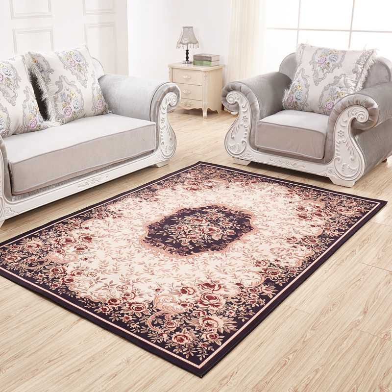 Dark Red Modern Rug Blended Graphic Rug Non-Slip Backing Rug for Living Room