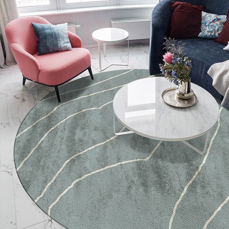 Grey Modern Area Carpet Tie-Dye Pattern Polyester Area Rug Easy Care Washable Rug for Home Decor