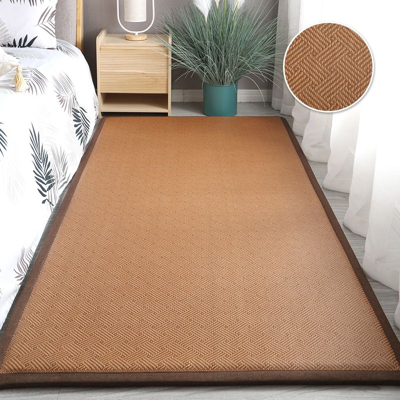 Dark Brown Farmhouse Rug Sisal Pure Color Indoor Rug Washable Area Rug for Bedroom