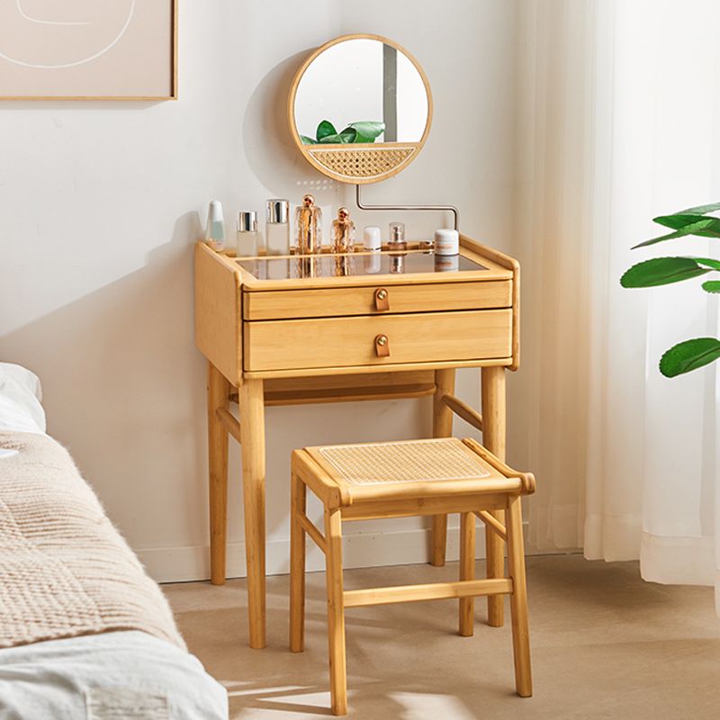 Modern Mirrored Makeup Vanity Glass Drawers Make-up Vanity with Storage