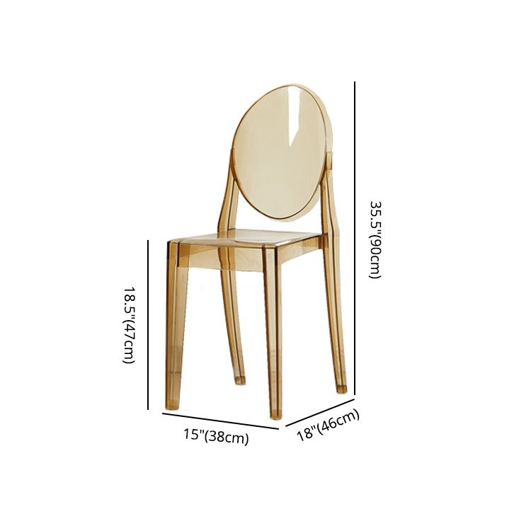 European Glam Style Plastic Chair Open Back Side Kitchen Dining Chairs