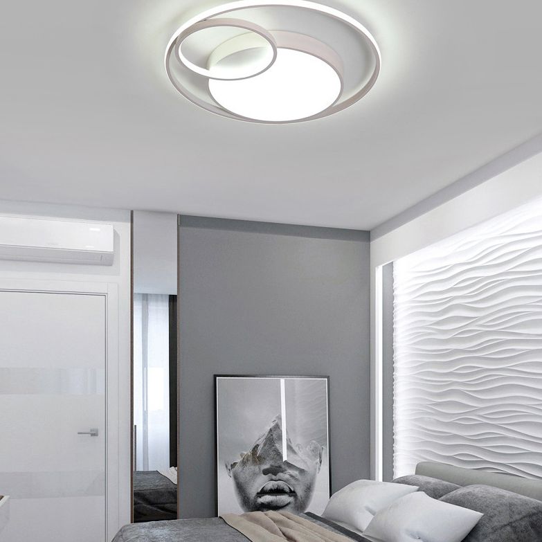 Moderne Schlafzimmer-Deckenleuchte, runde Metall-Umgebungsbeleuchtung, LED-Unterputzleuchte