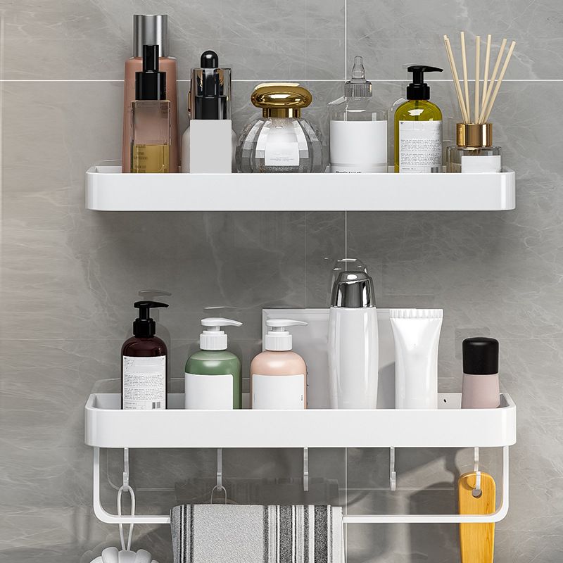 Contemporary Bathroom Accessory Set Metal Bath Shelf in White
