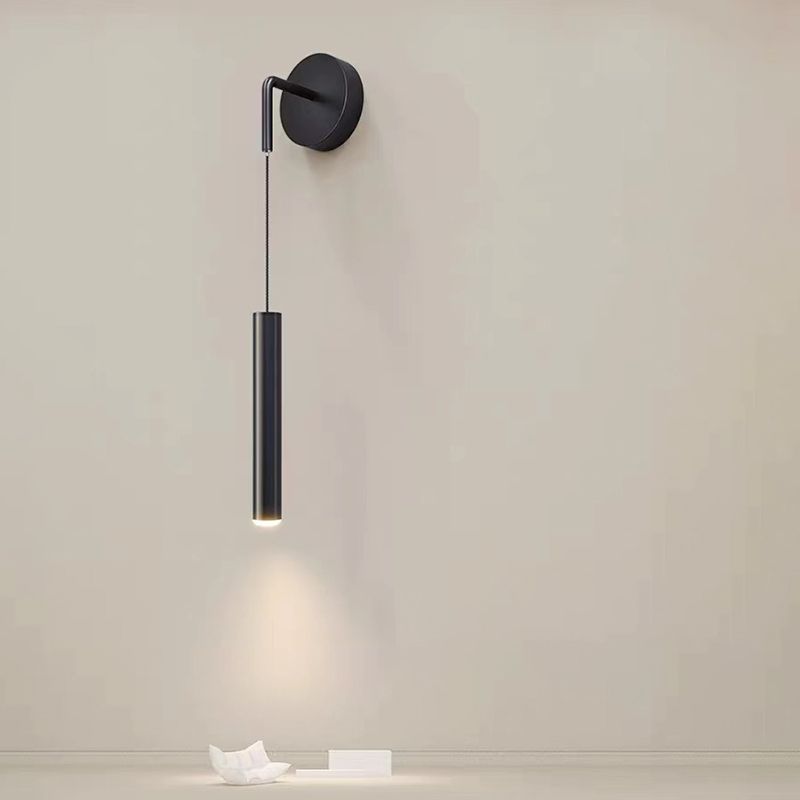 Cylinder Shape Metal Wall Lighting Idea Modern Style 1 Light Wall Mounted Lamp