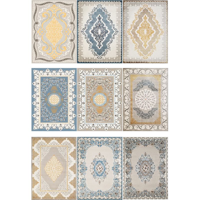 Vintage-Wohnzimmerteppich, mehrfarbiger Polypropylen-Teppich, haustierfreundlich, maschinenwaschbarer Teppich