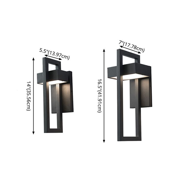 Minimalism Black Wall Light Sconces Metal Outdoor 1-Light Wall Mount Lamp
